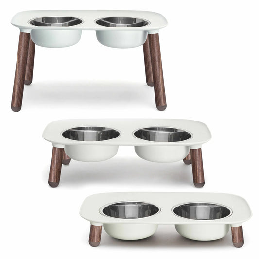 Adjustable Elevated Double Feeder with Stainless Bowls