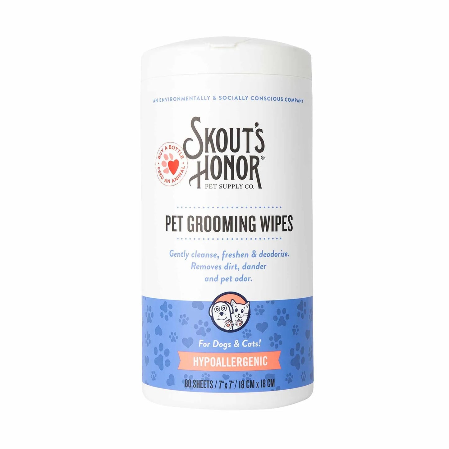 Skout's Honor Pet Grooming Wipes for Dogs & Cats 80ct